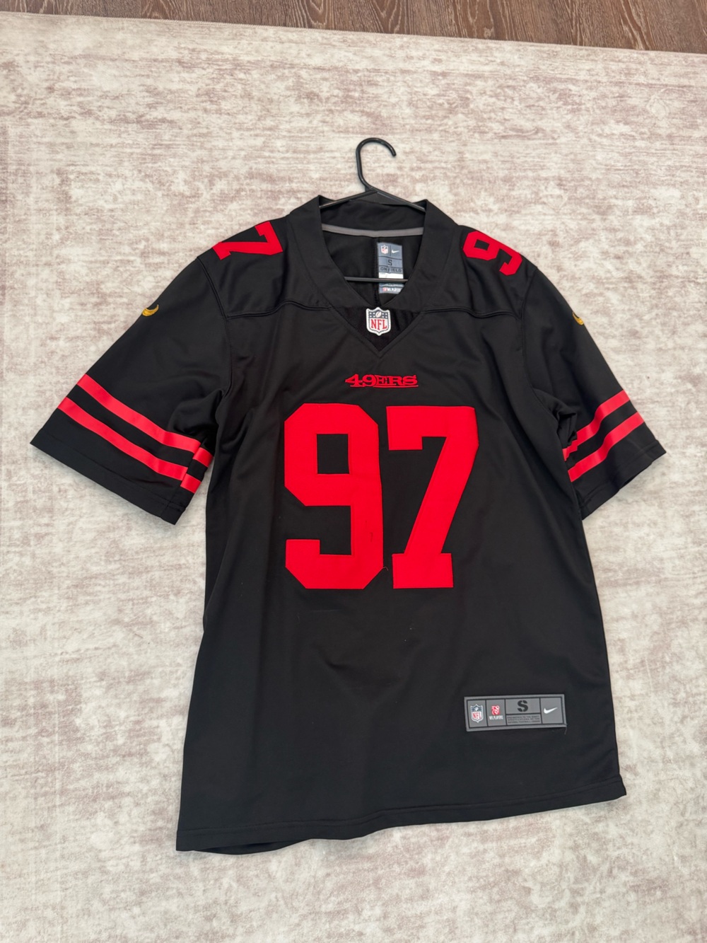 Nike San Francisco 49ers Black and Red #97 Men's Football Jersey